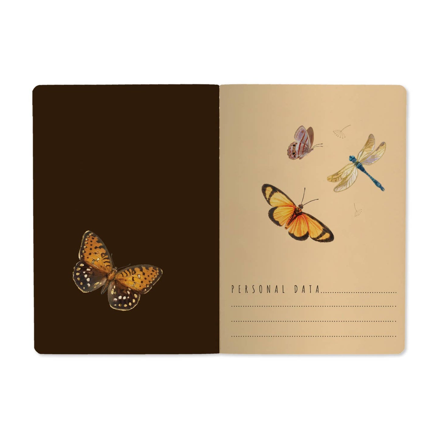 A5 Notebook - Butterflies and Peonies