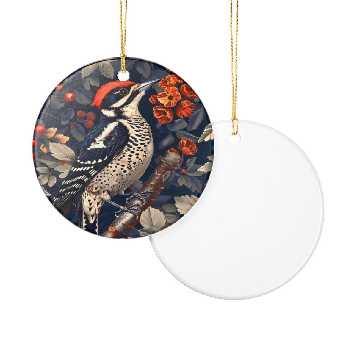 Palliated Woodpecker, William Morris Christmas Ornament