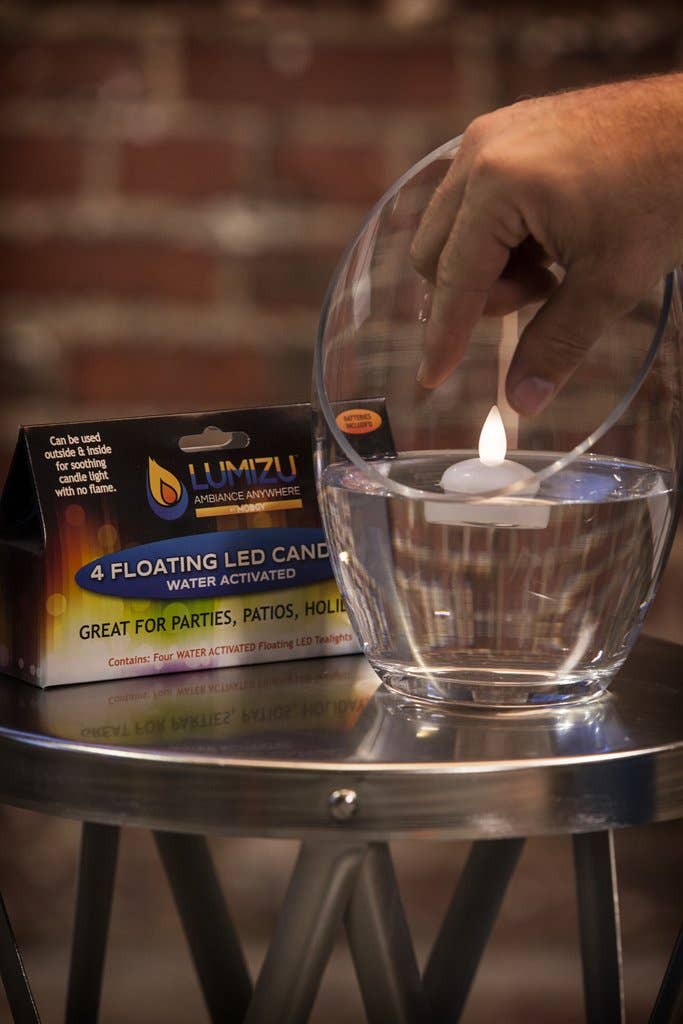 Warm White Water-Activated LED Candles - Pack of Four