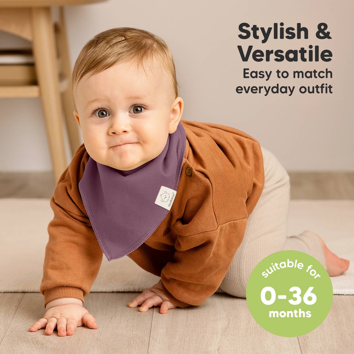 8-pack Baby Bandana Bibs for Girls and Boys