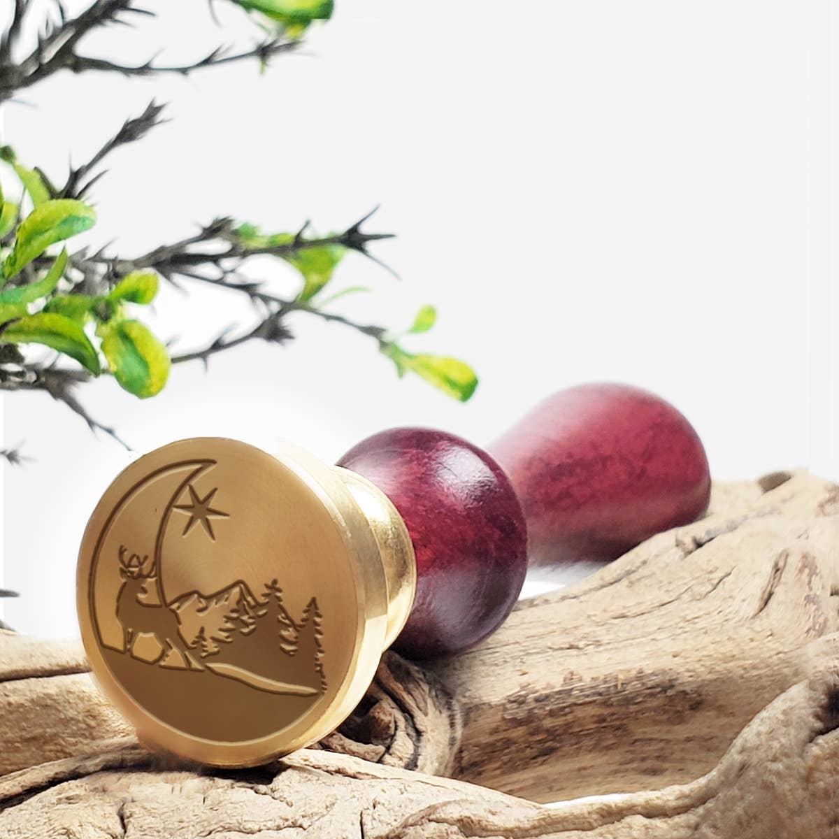 Christmas Wax Seal Stamps on a 1" die- Rosewood Handle
