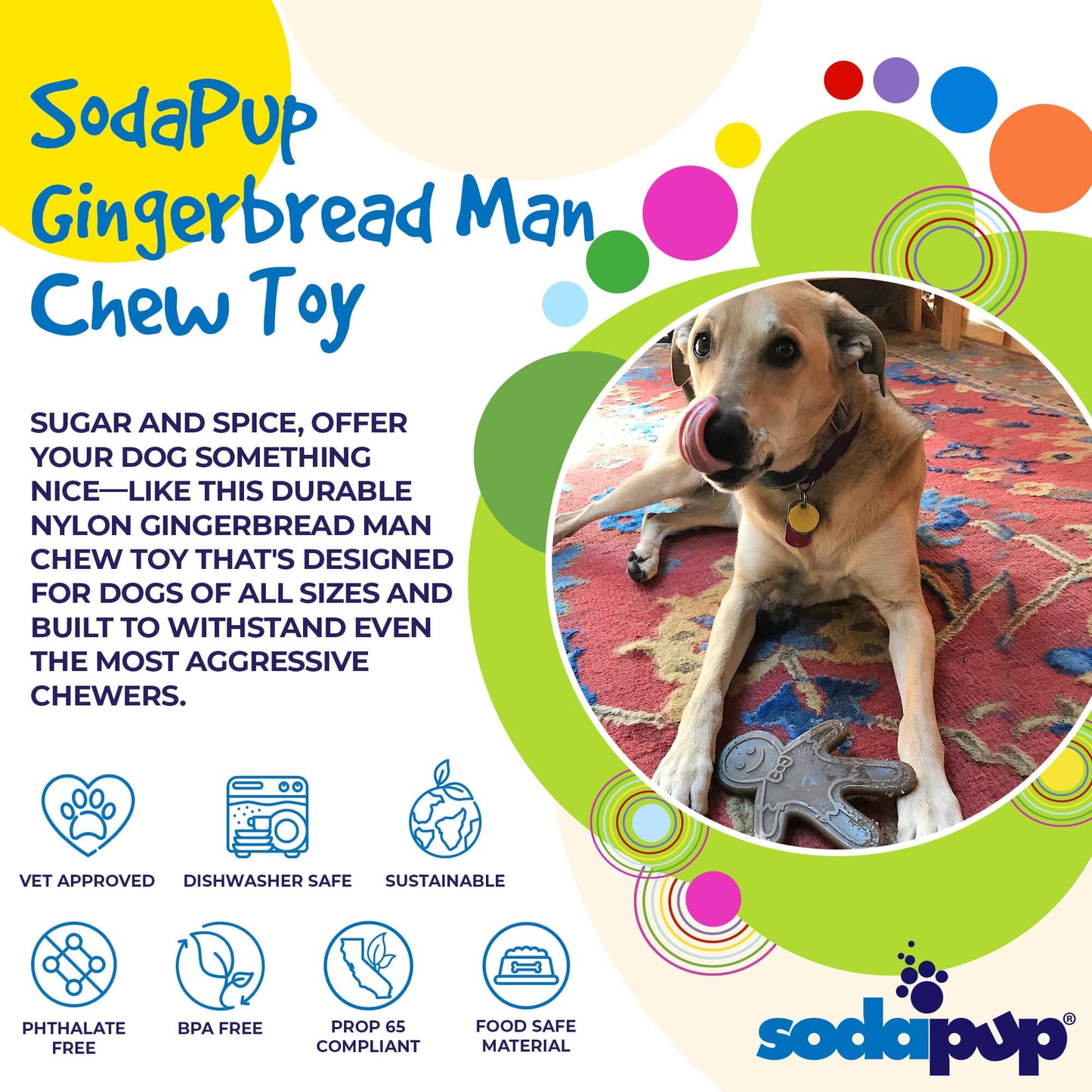 Gingerbread Man Christmas Nylon Chew Toy