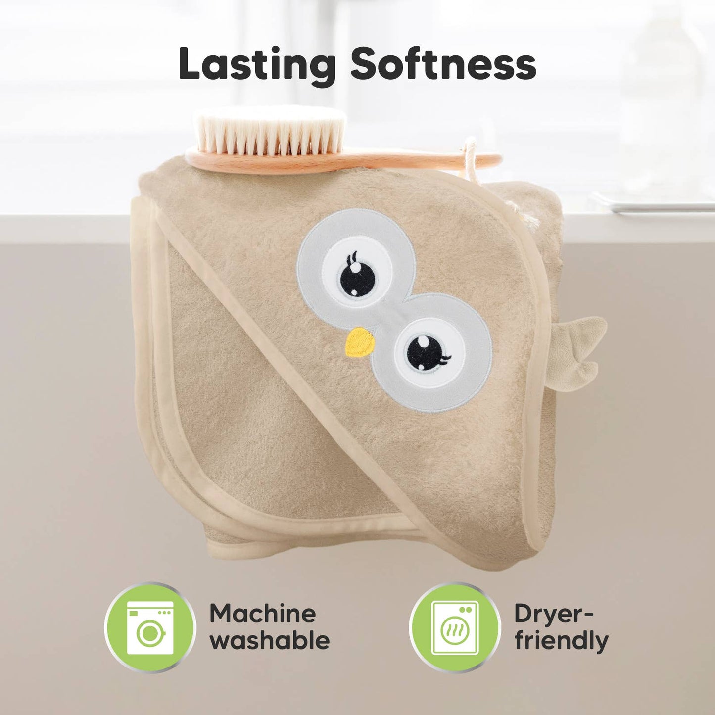 Owl Cuddle Baby Hooded Towel