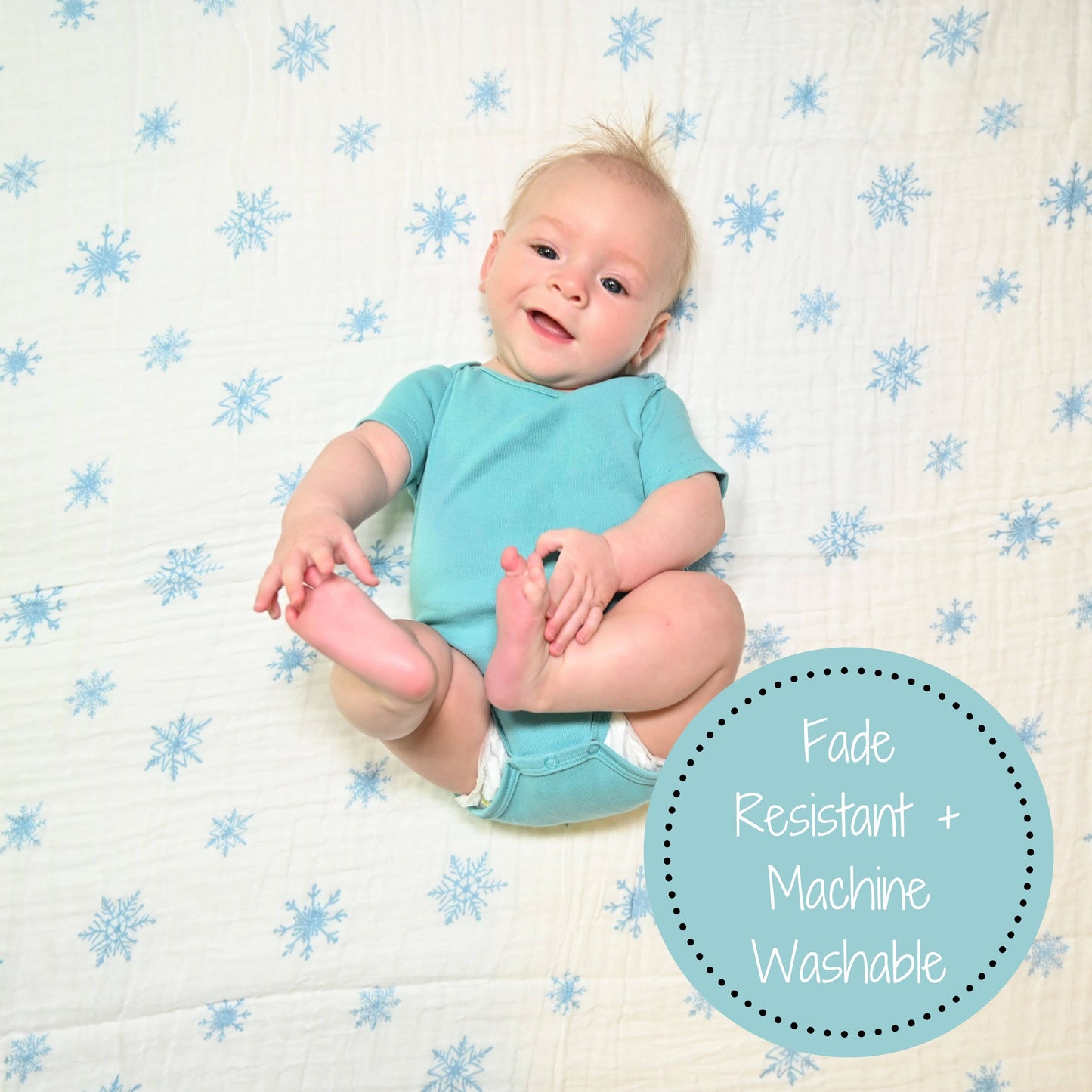 Snowflakes Muslin Baby Swaddle Blanket