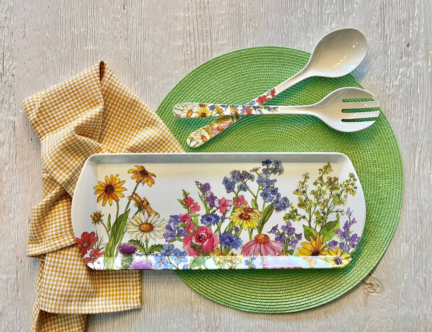 Wildflower Floral Garden Bread/Appetizer Loaf Tray