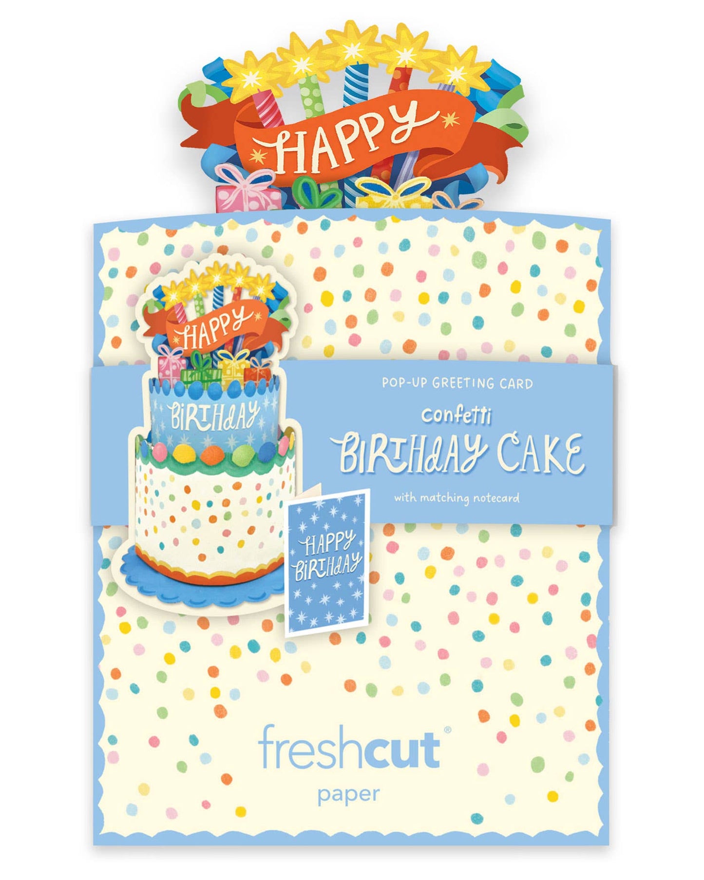 Mini Confetti Birthday Cake Pop-up Greeting Cards