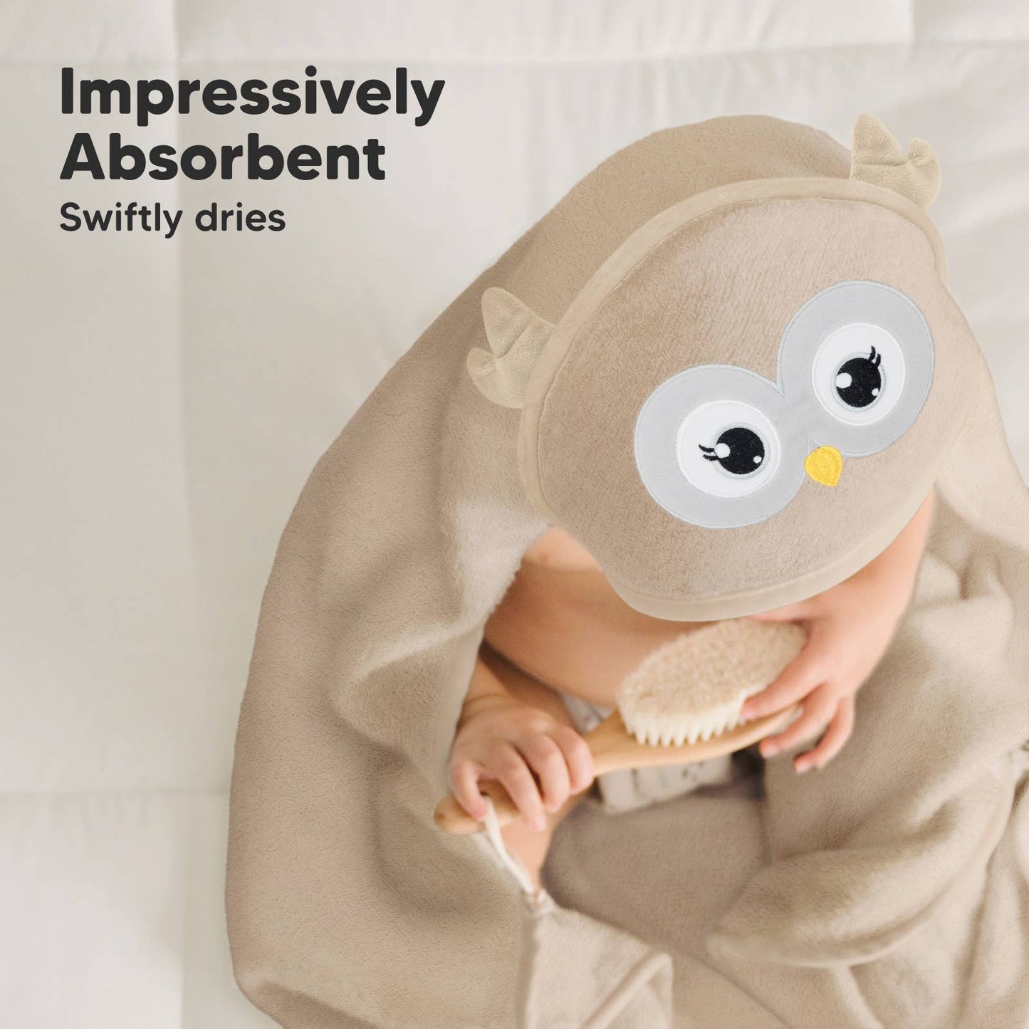Owl Cuddle Baby Hooded Towel