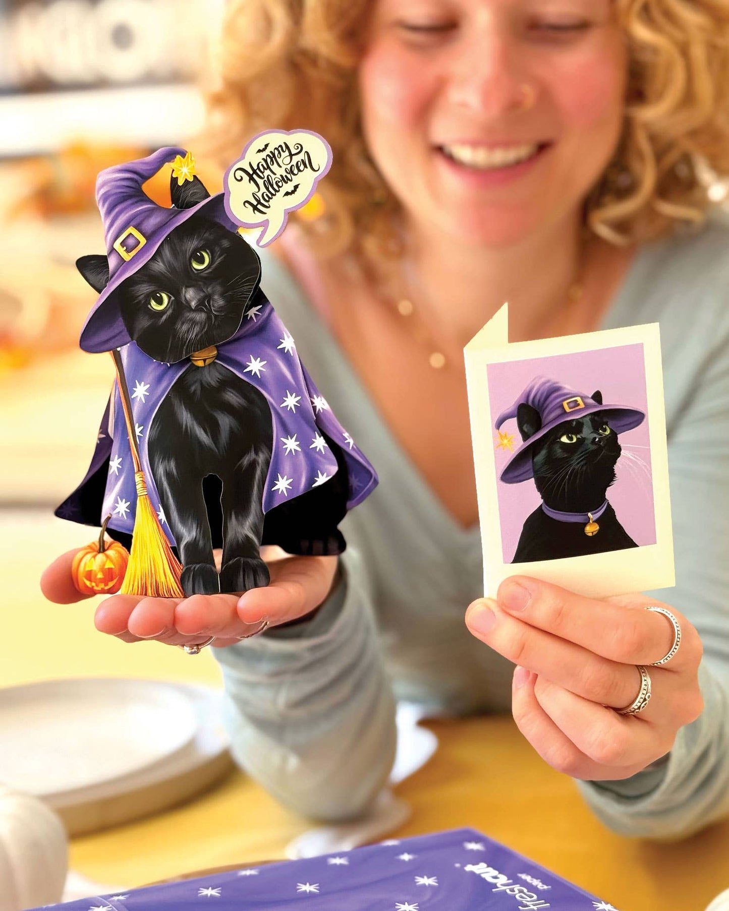 Mini Halloween Cat Pop-up Greeting Cards