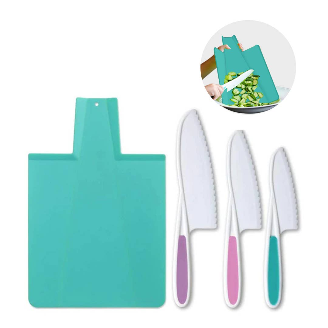 Kids' Knives and Foldable Cutting Board Set