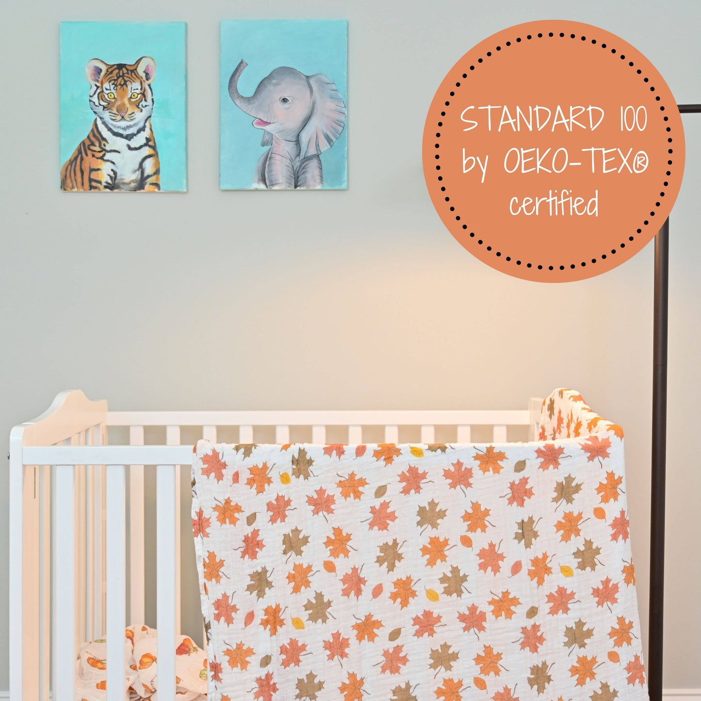 Unbe-leaf-able Fall Holiday Baby Muslin Cotton Blanket