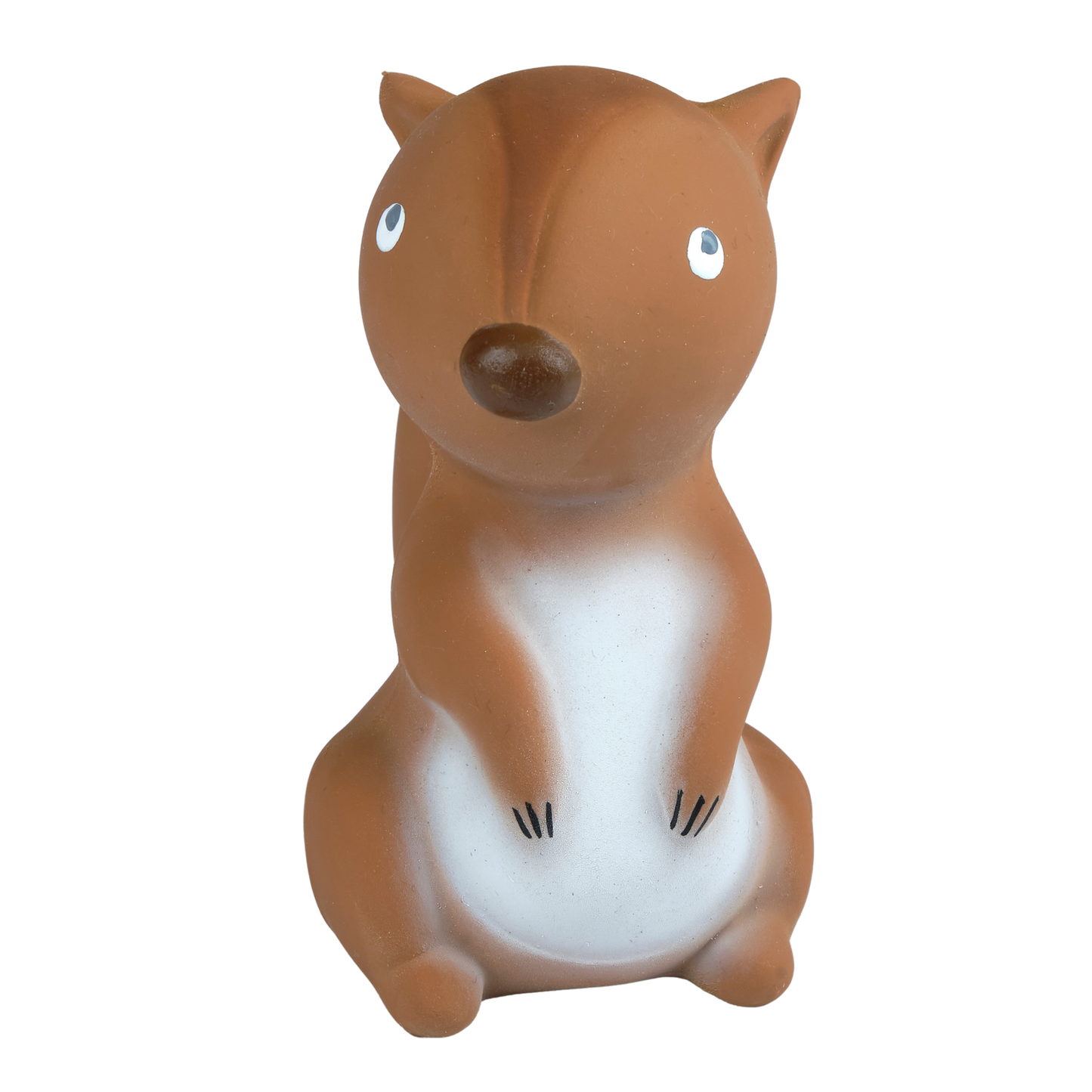 Squirrel Organic Rubber Teether, Rattle & Bath Toy