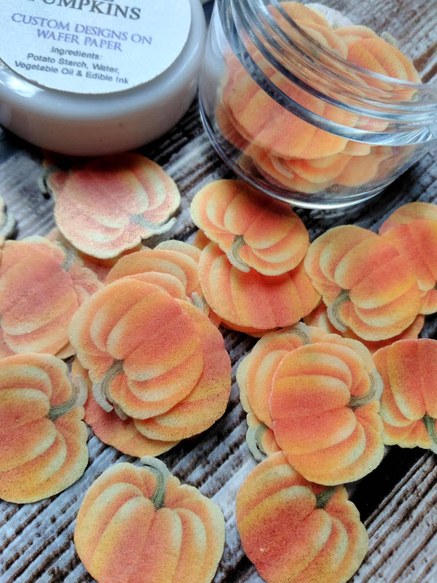 Mini Pumpkins Wafer Paper Edible Cake Decorations