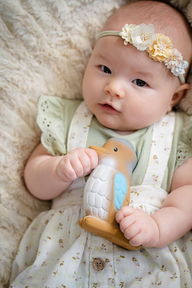 Kookaburra Natural Rubber Teether, Rattle & Bath Toy
