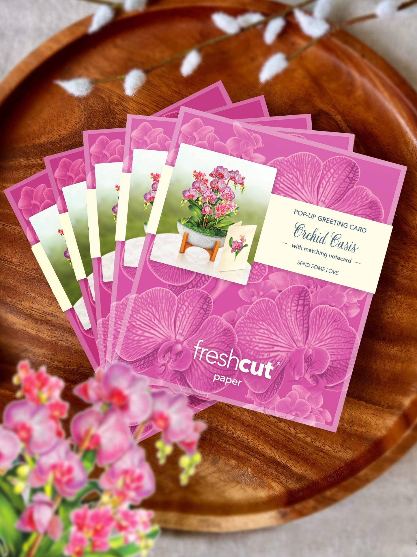 Mini Orchid Oasis Pop-up Greeting Cards