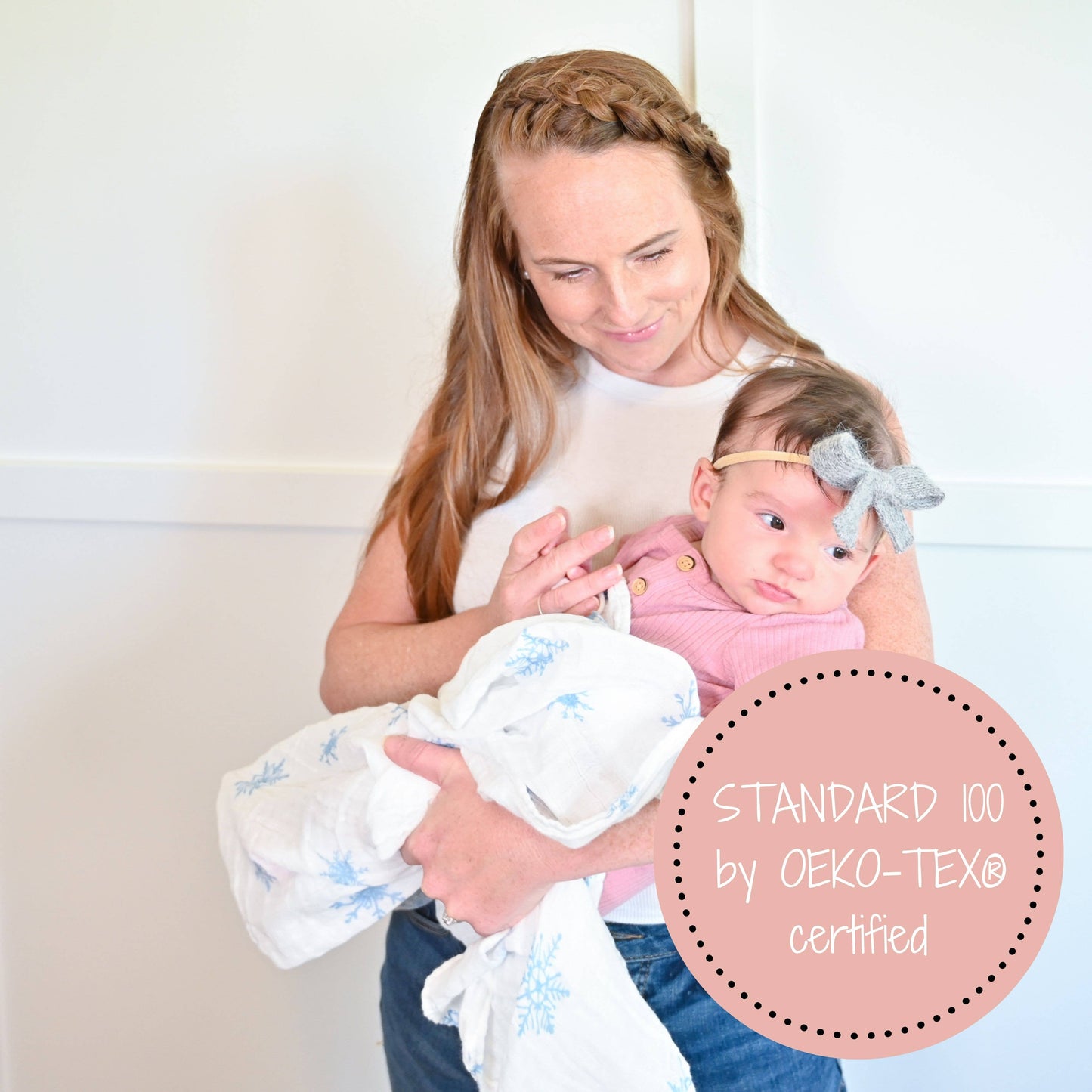Snowflakes Muslin Baby Swaddle Blanket