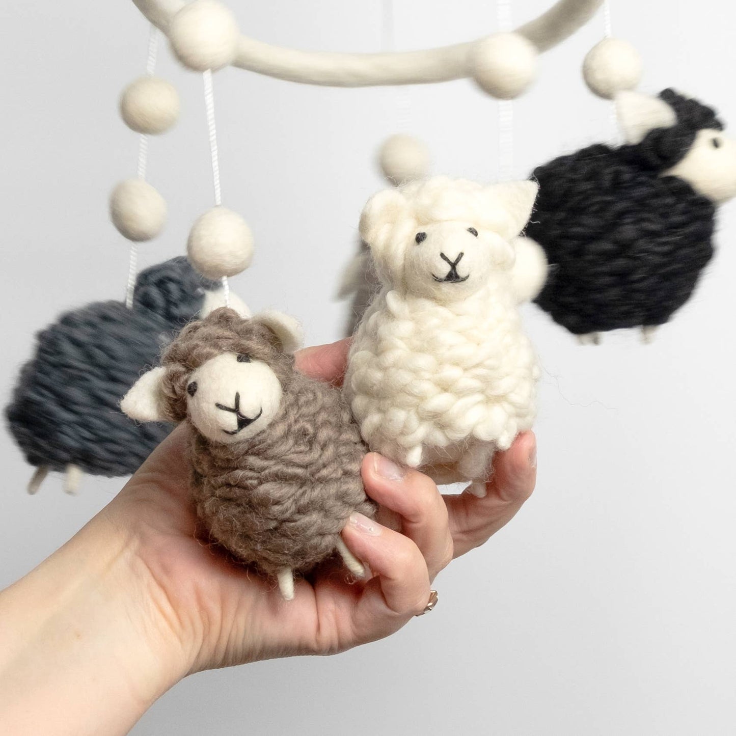 Baby Mobile - Natural Sheep - Nursery Decor