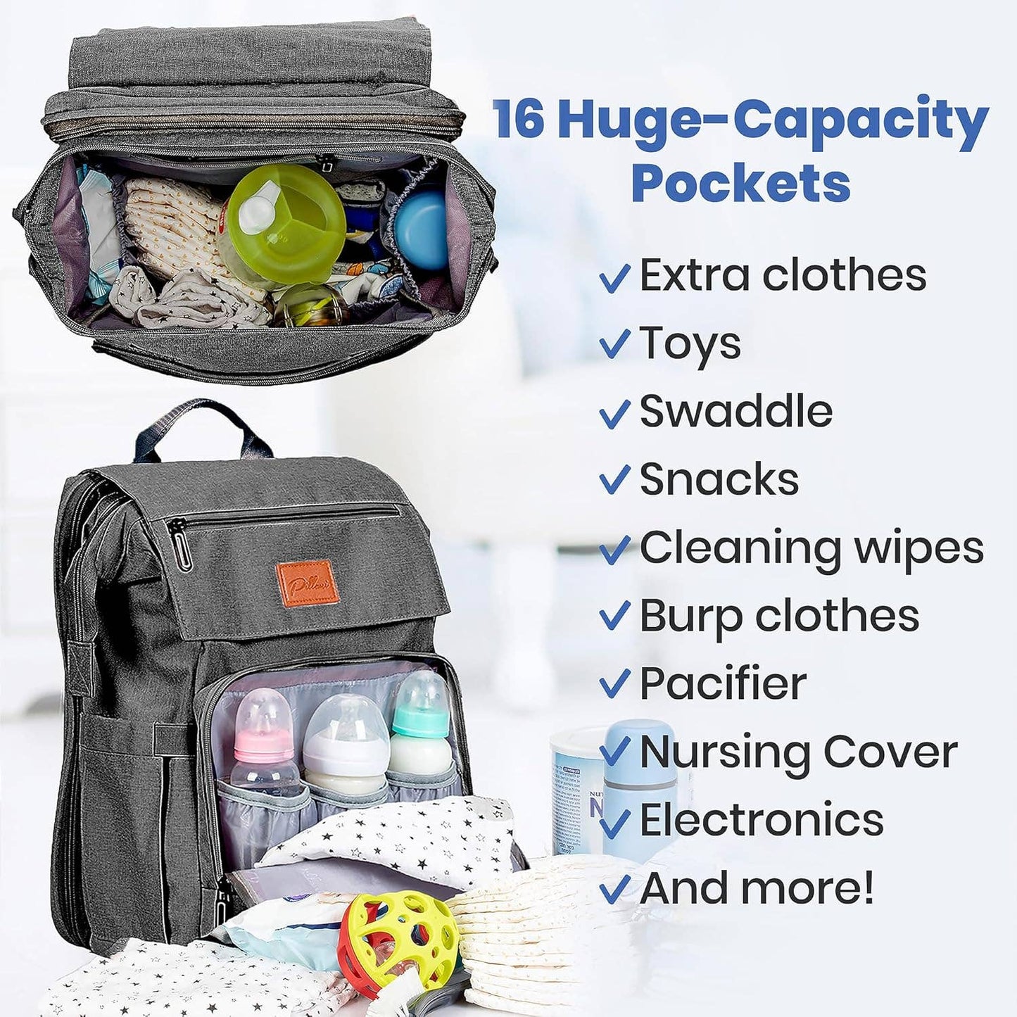 Pillani Baby Diaper Bag Backpack, Newborn Essentials