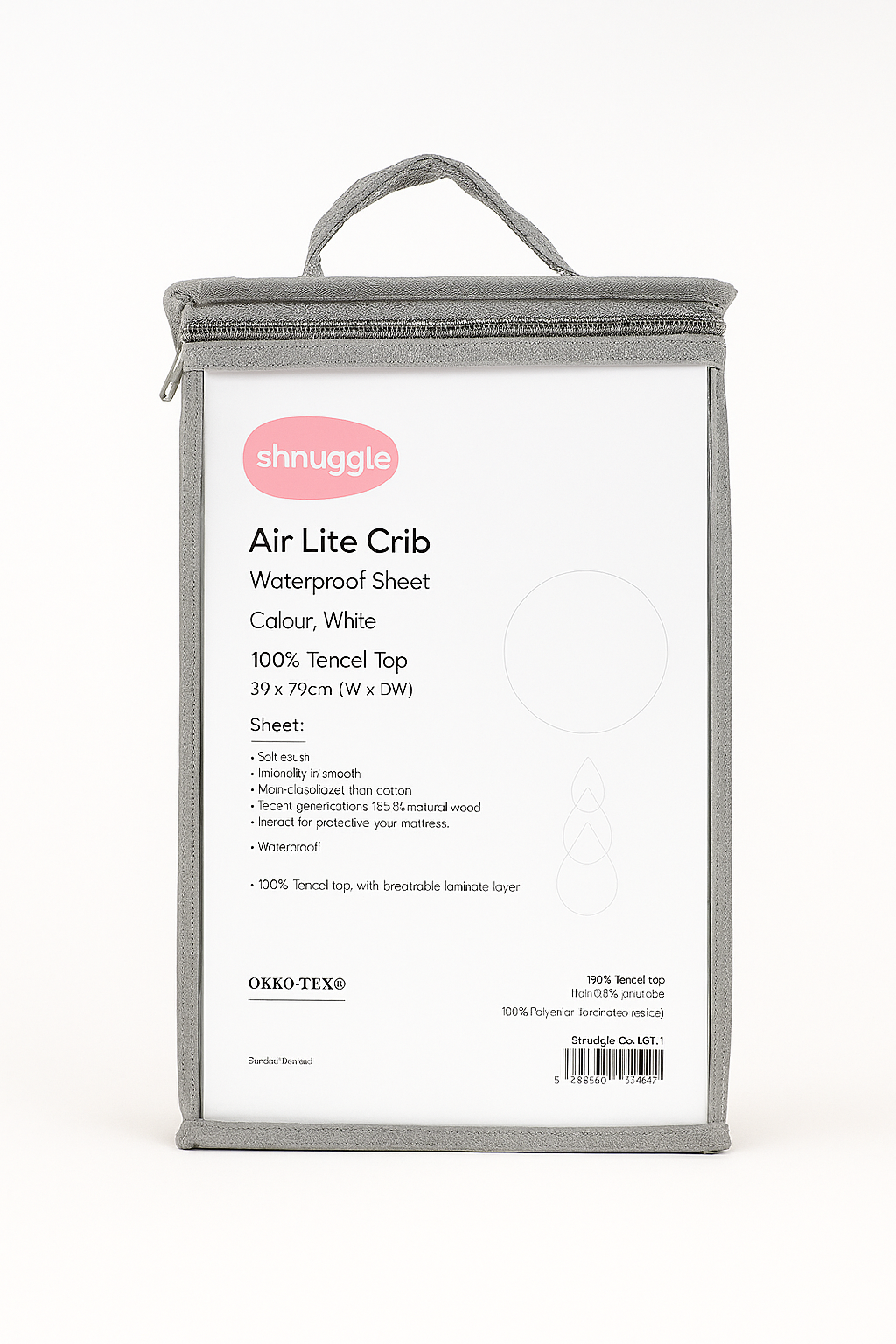 AirLite Crib + Waterproof Sheets + 2 Fitted White Sheets