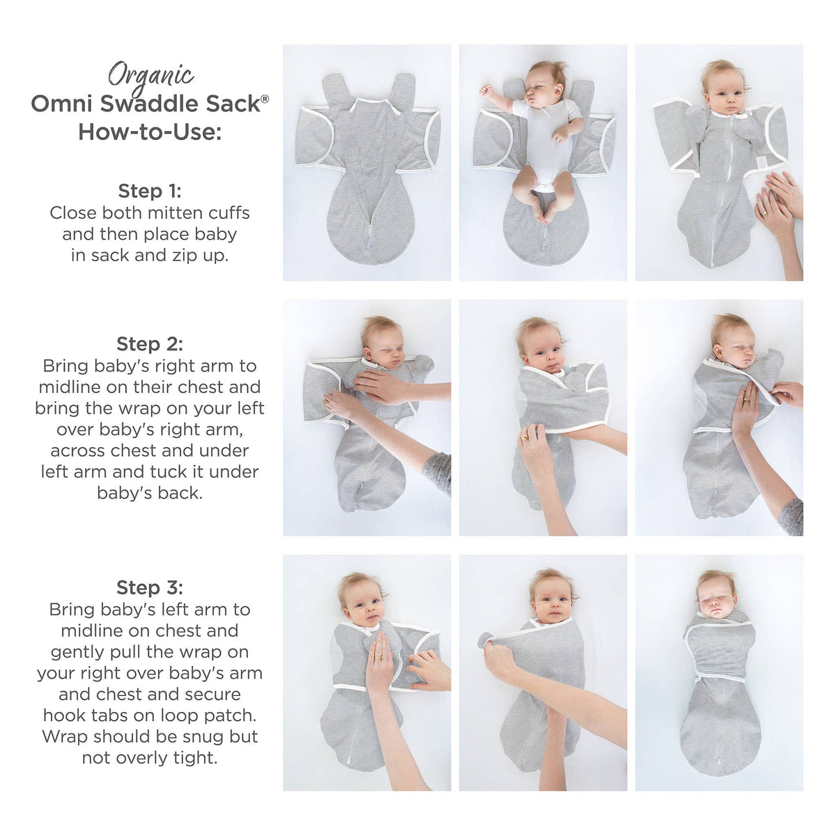 Organic Omni Swaddle Sack, Soft Blue