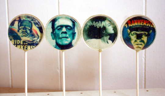 Frankenstein Halloween Lollipops w/Various Images