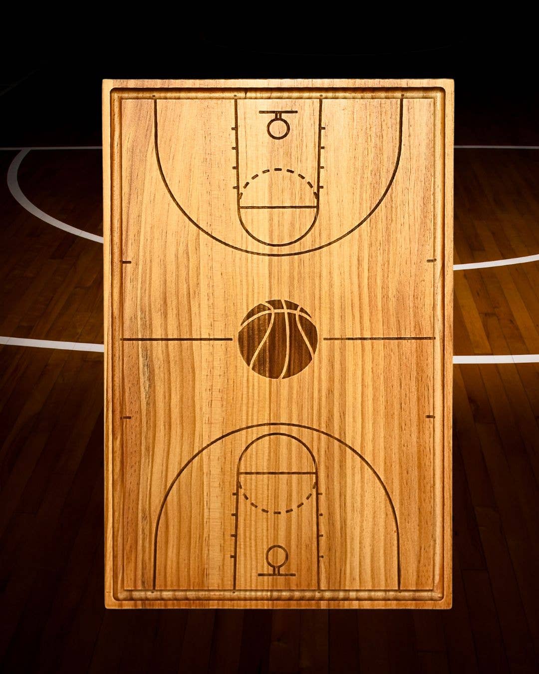 Basketball Court Wood Board - 18" x 12"