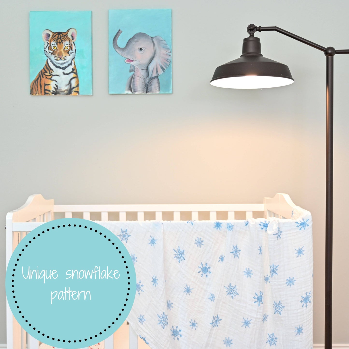 Snowflakes Muslin Baby Swaddle Blanket