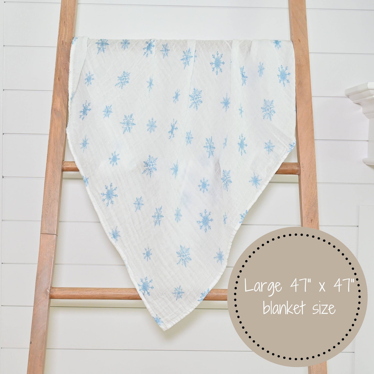 Snowflakes Muslin Baby Swaddle Blanket