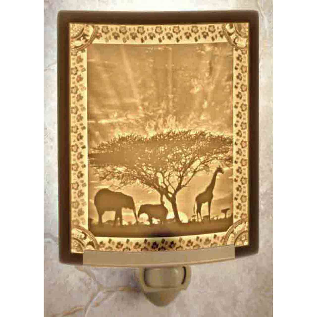 African Sunset Porcelain Lithophane Night Light