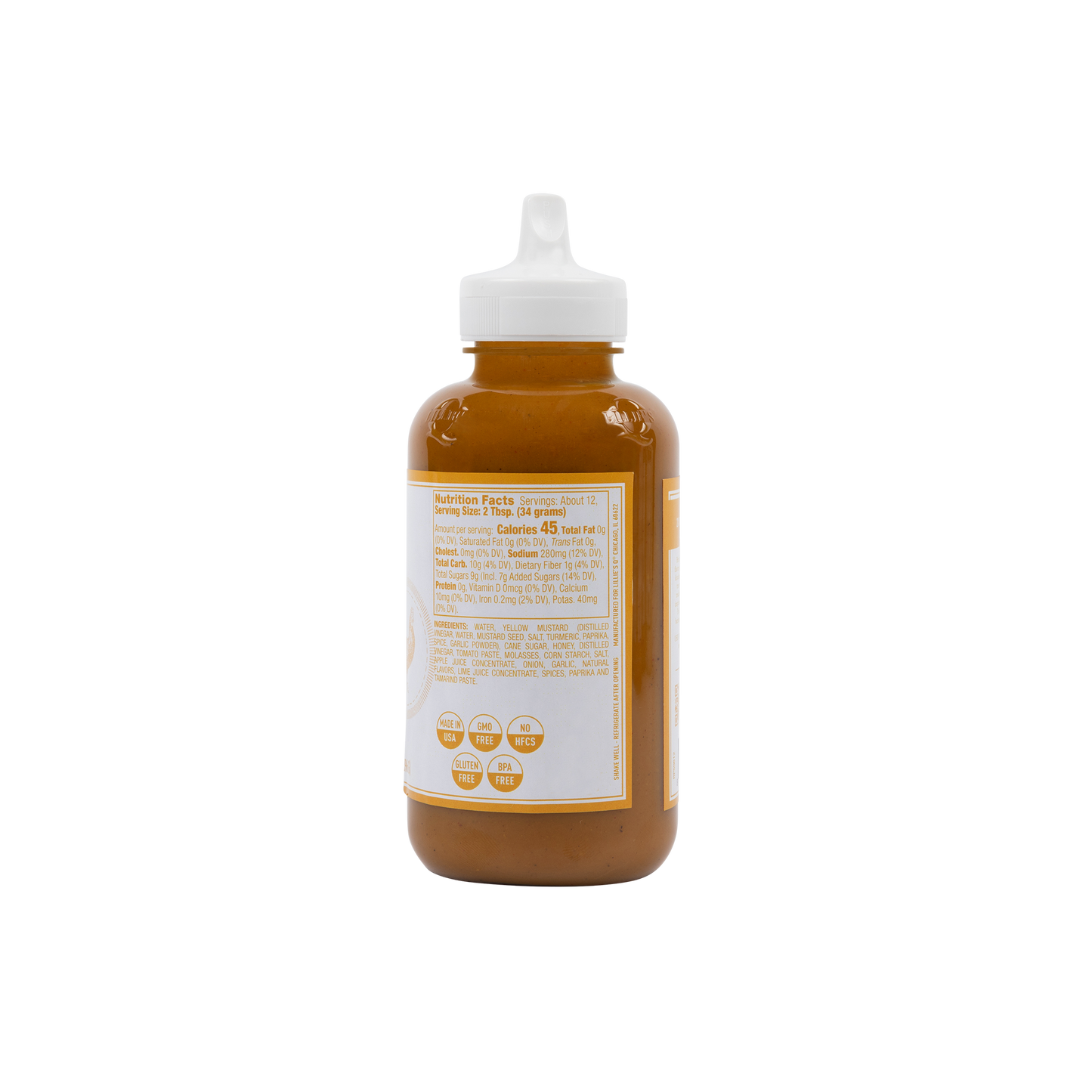 Lillie's Q Honey Gold Tender Sauce ( Nt Wt. 15.2 oz) Squeeze Bottle
