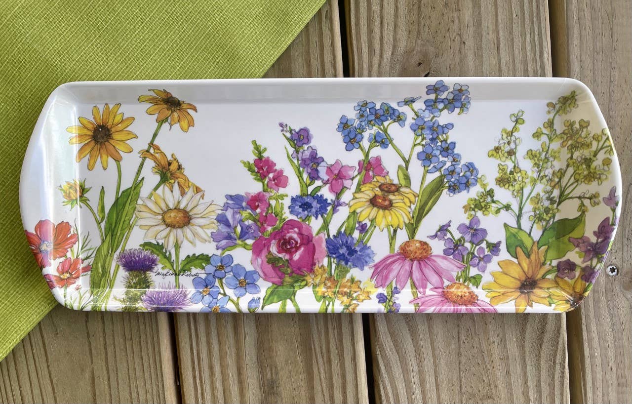 Wildflower Floral Garden Bread/Appetizer Loaf Tray
