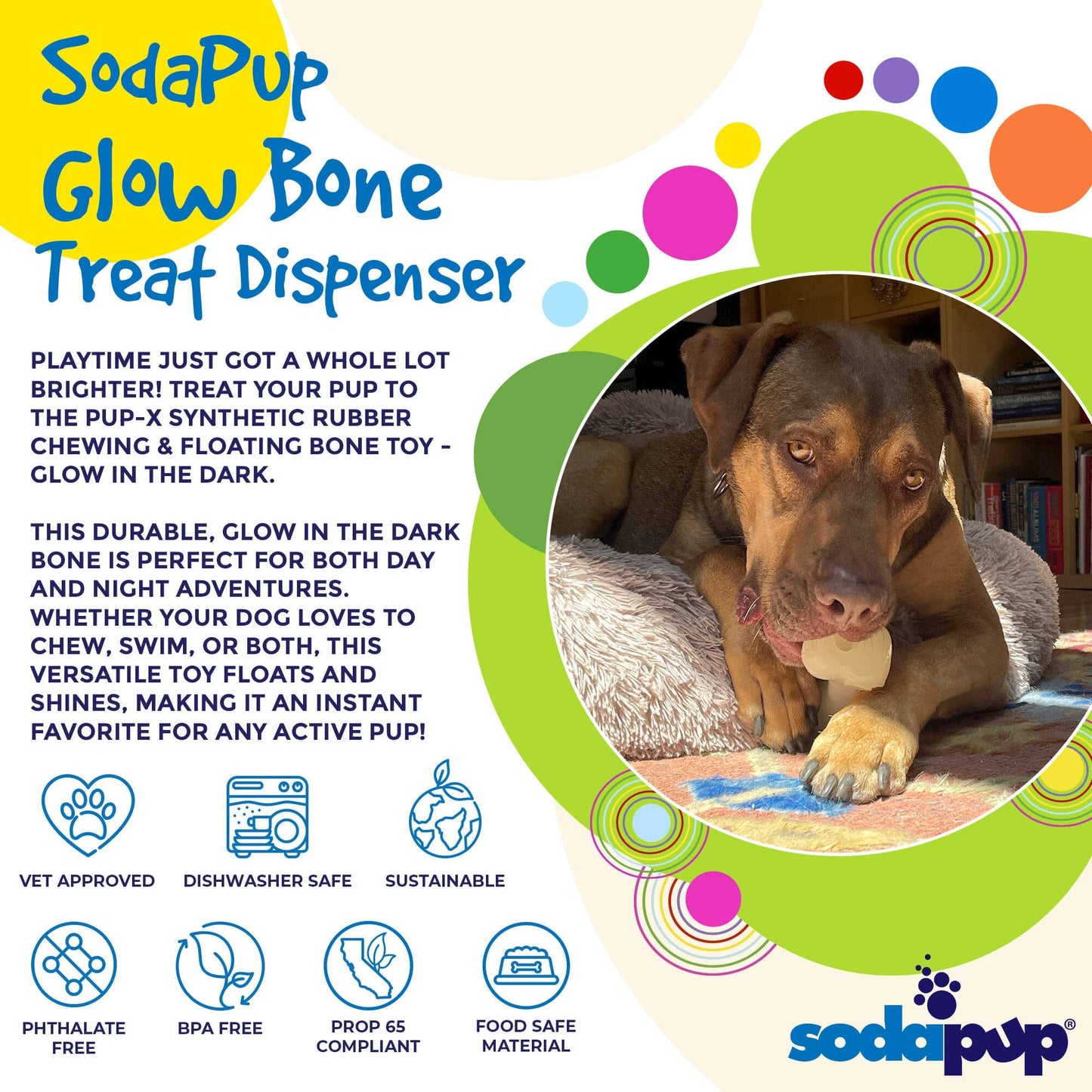 Halloween Glow in the Dark Chewing & Floating Bone Toy