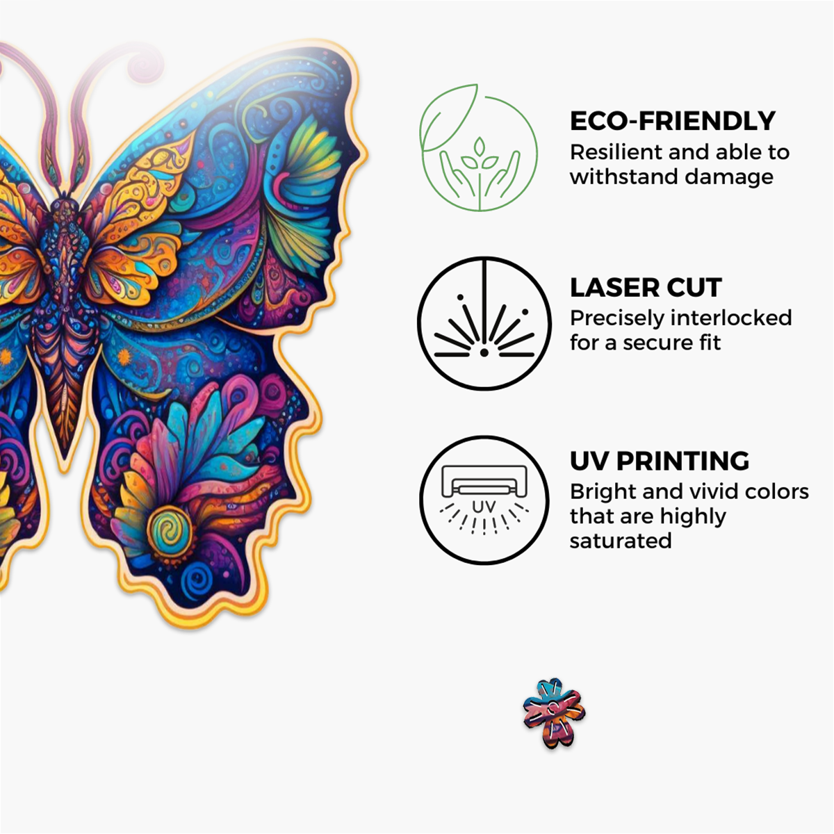 Charming Butterfly Wooden Jigsaw Puzzle - Artistic