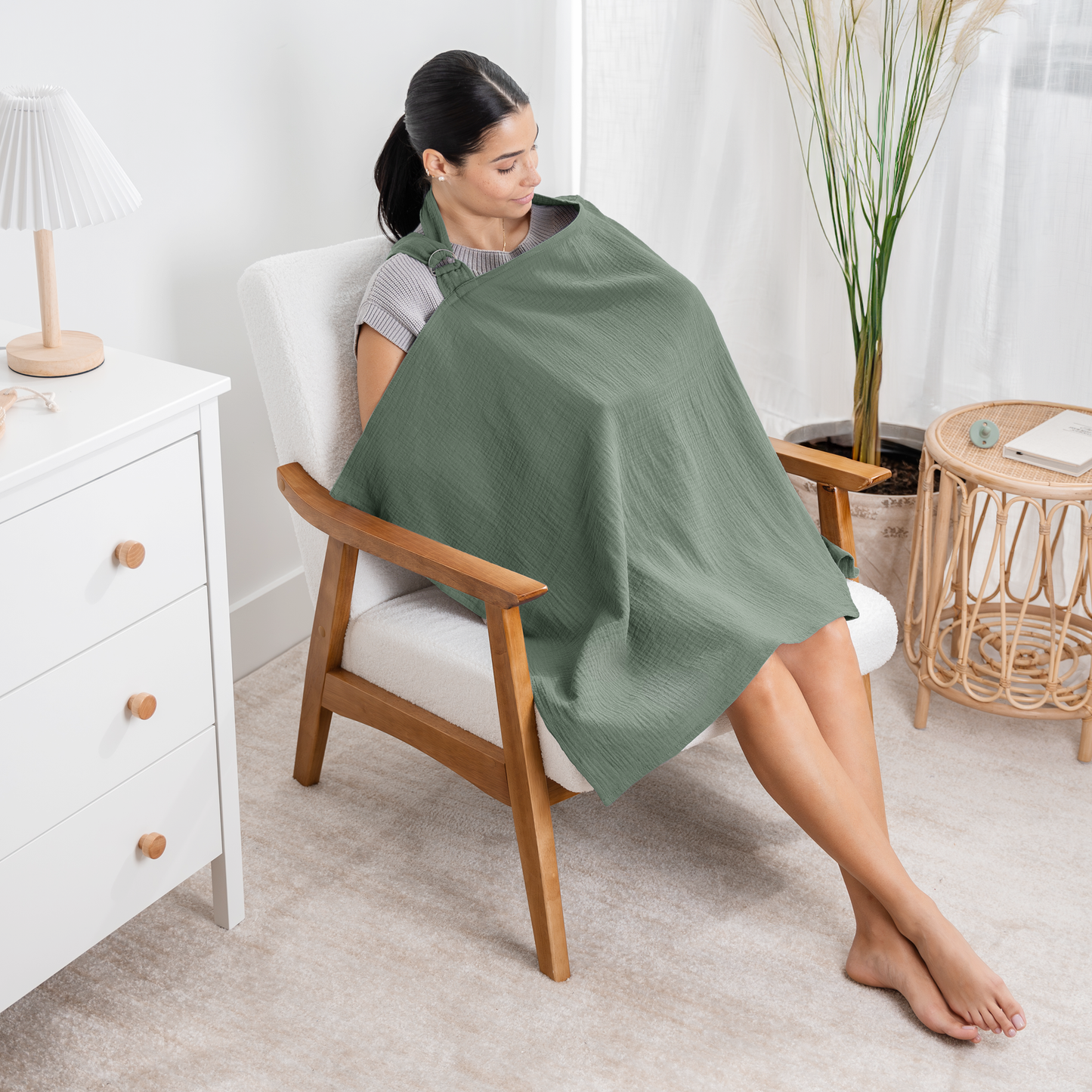 Muslin Nursing Cover, Soft Baby Nursing Scarf