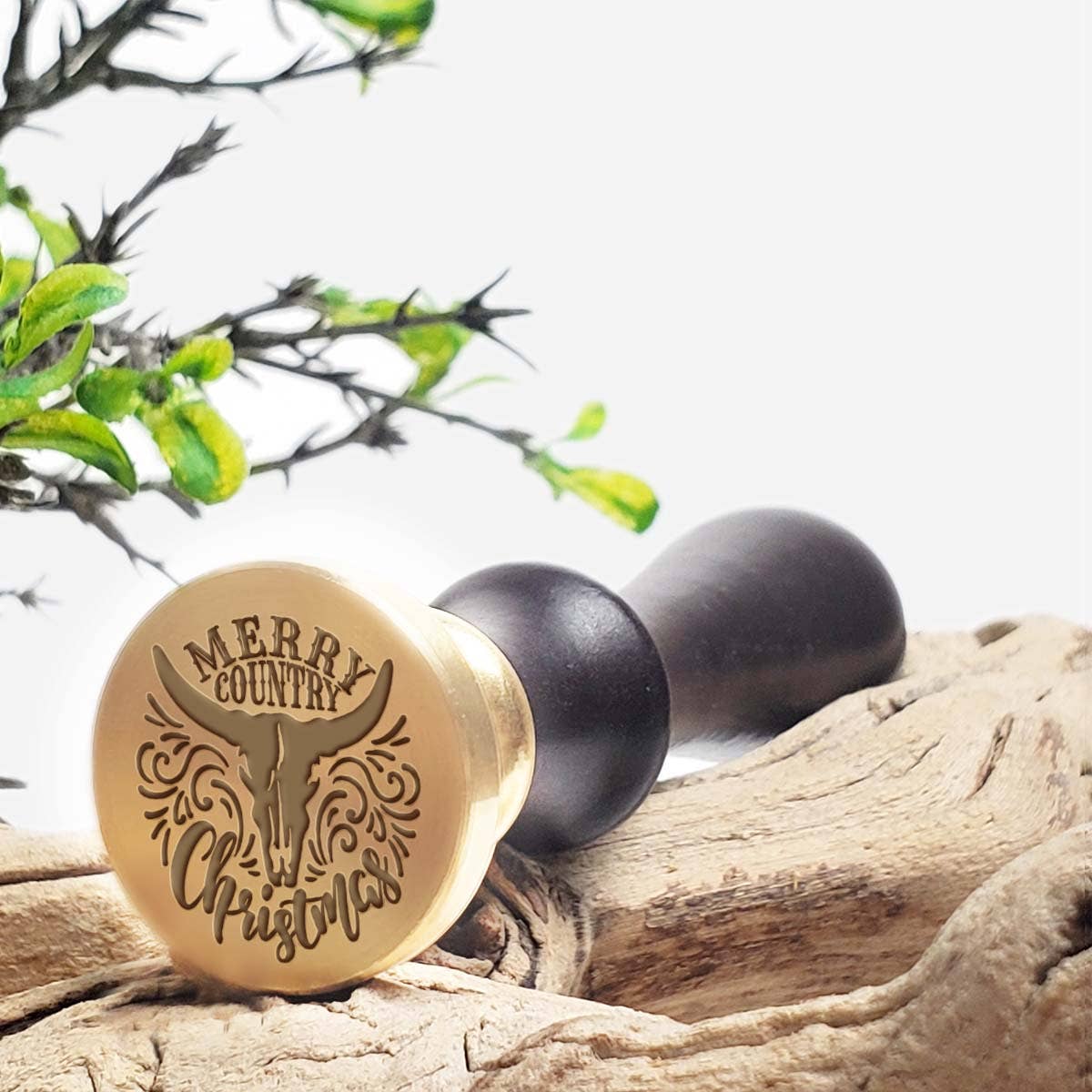 Christmas Wax Seal Stamps on a 1" die- Rosewood Handle