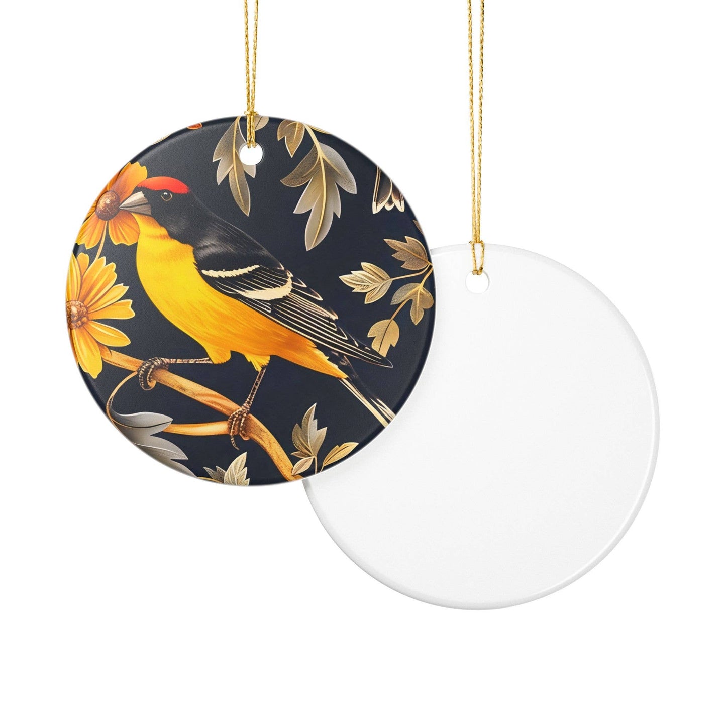 Baltimore Oriole Ornament William Morris Design