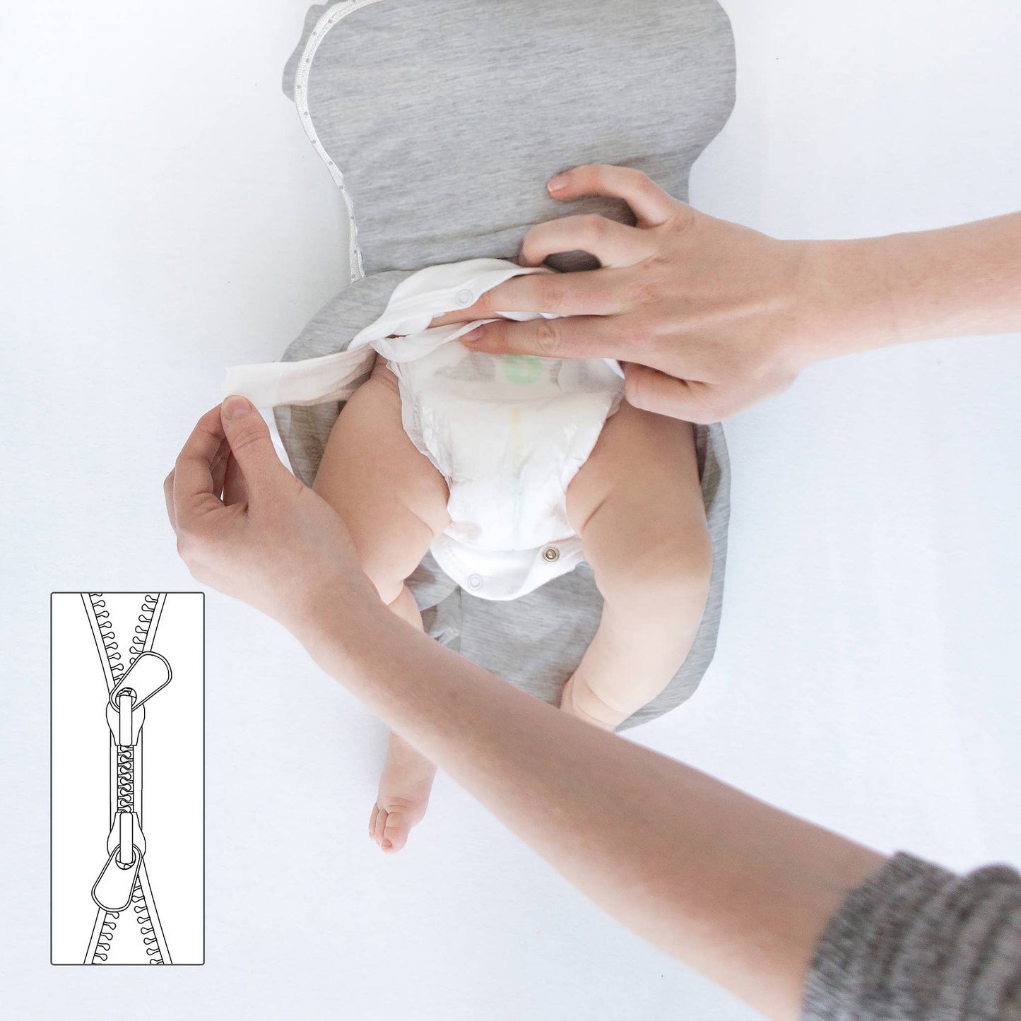 Omni Swaddle Sack, Heathered Green Turtle