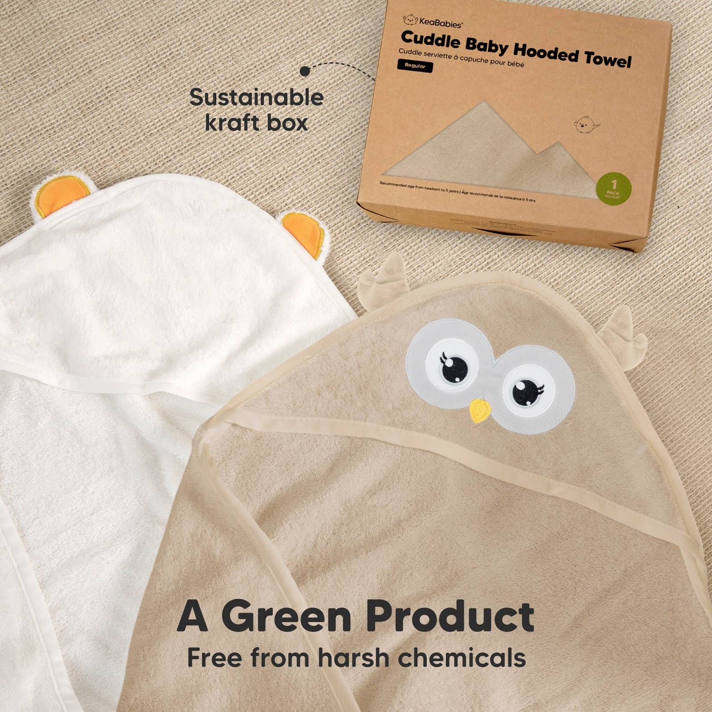 Owl Cuddle Baby Hooded Towel