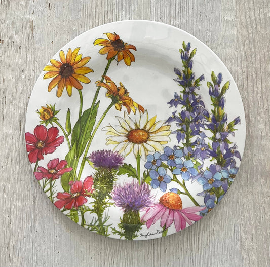 Wildflower Floral Garden Bamboo Dinner Plate