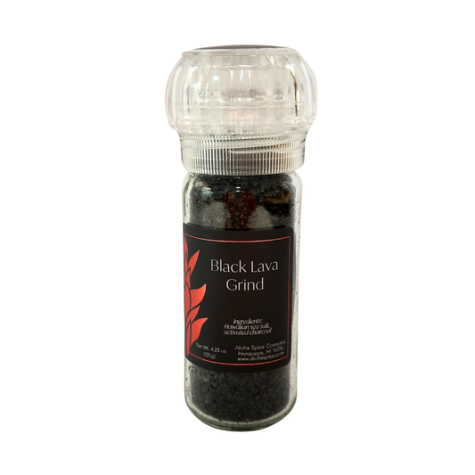 Black Lava Hawaiian Sea Salt 2.82 oz. Refillable Grinder