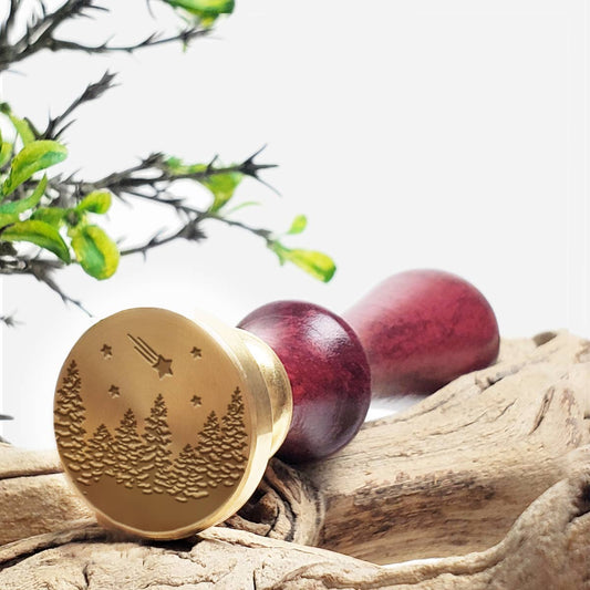 Christmas Wax Seal Stamps on  a 1" die- Rosewood Handle
