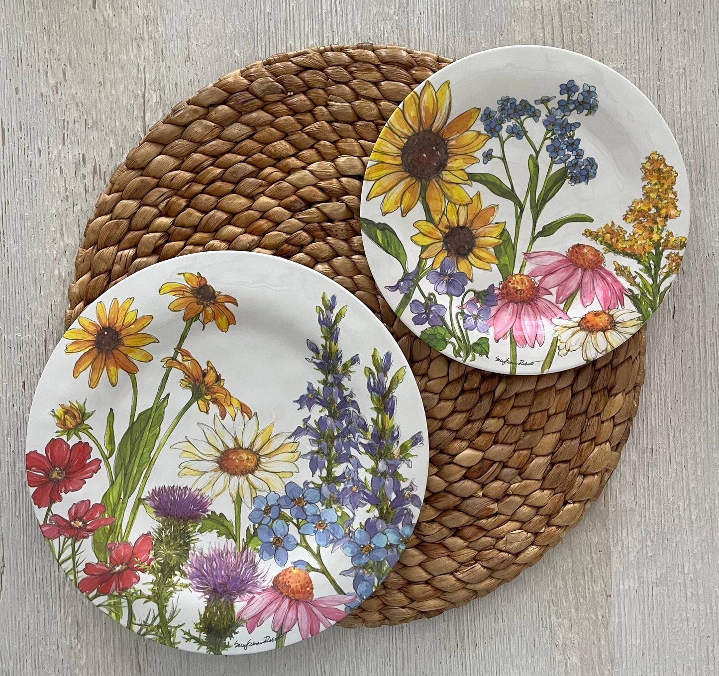 Wildflower Floral Garden Bamboo Dinner Plate