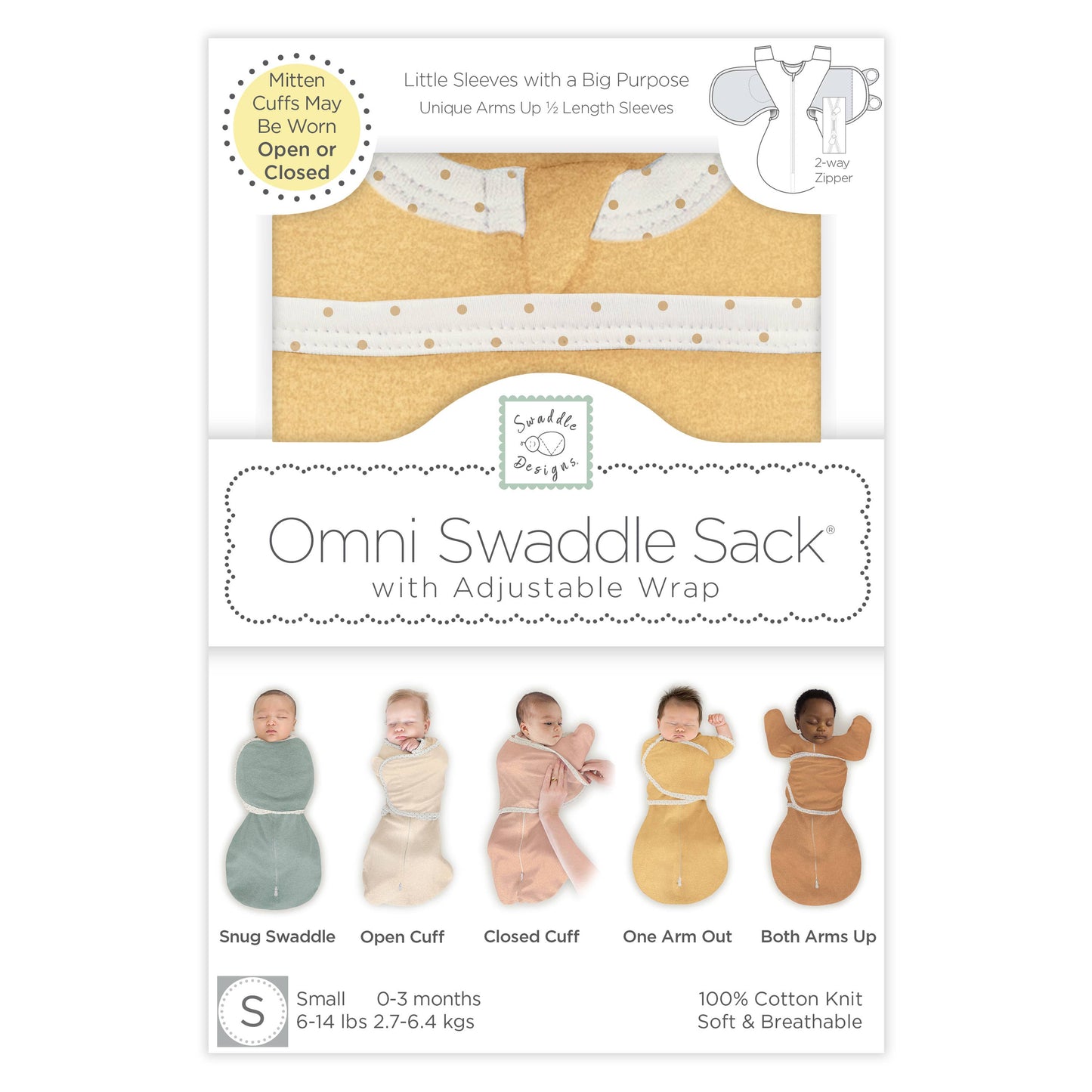 Omni Swaddle Sack, Heathered Gold
