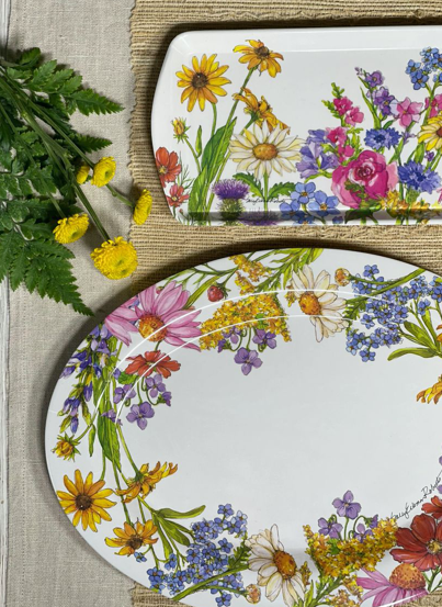 Wildflower Floral Garden Bread/Appetizer Loaf Tray