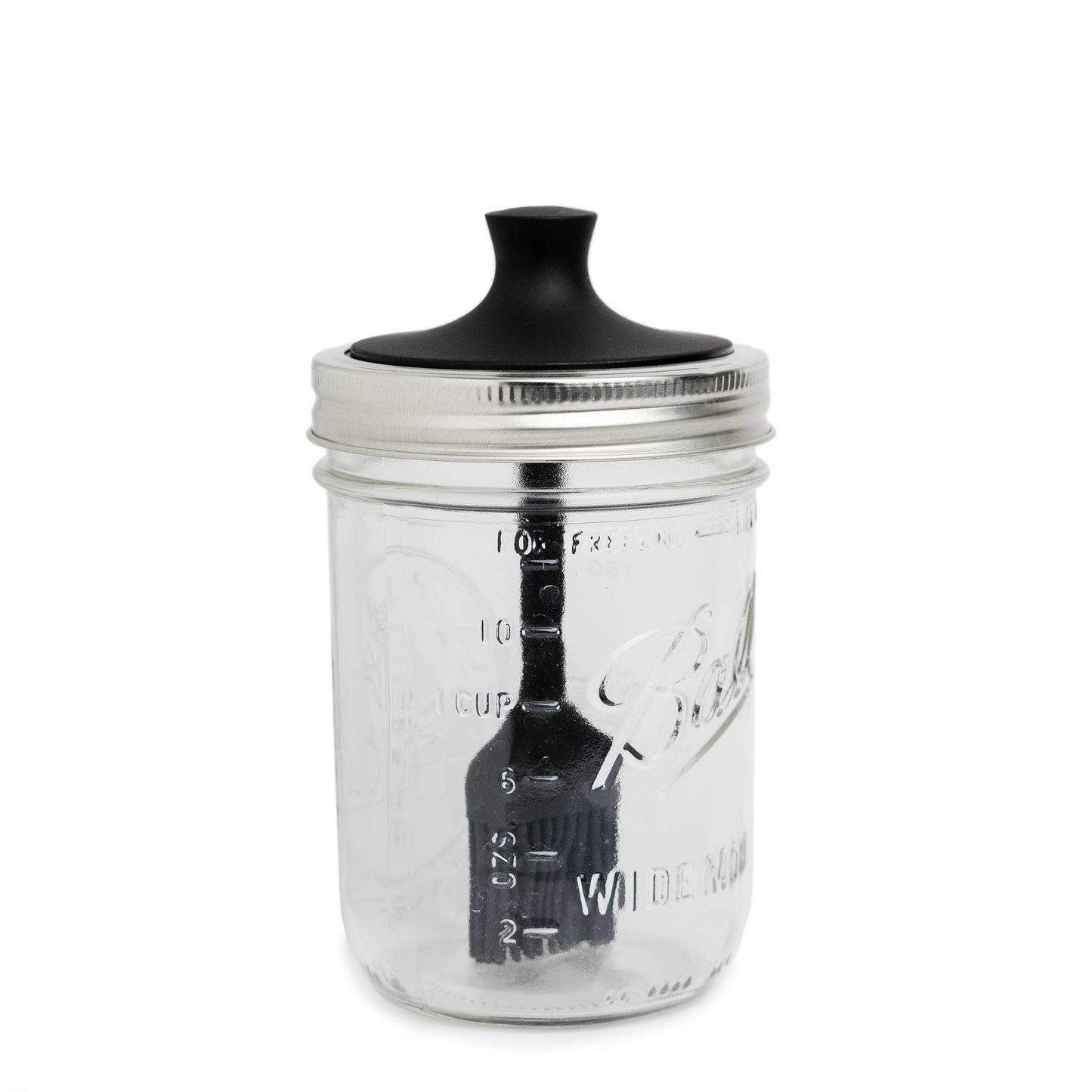 Jarware Silicone Black Basting Brush Lid For Wide Mouth