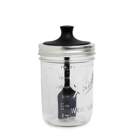 Jarware Silicone Black Basting Brush Lid For Wide Mouth