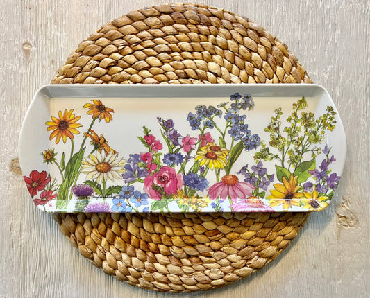 Wildflower Floral Garden Bread/Appetizer Loaf Tray