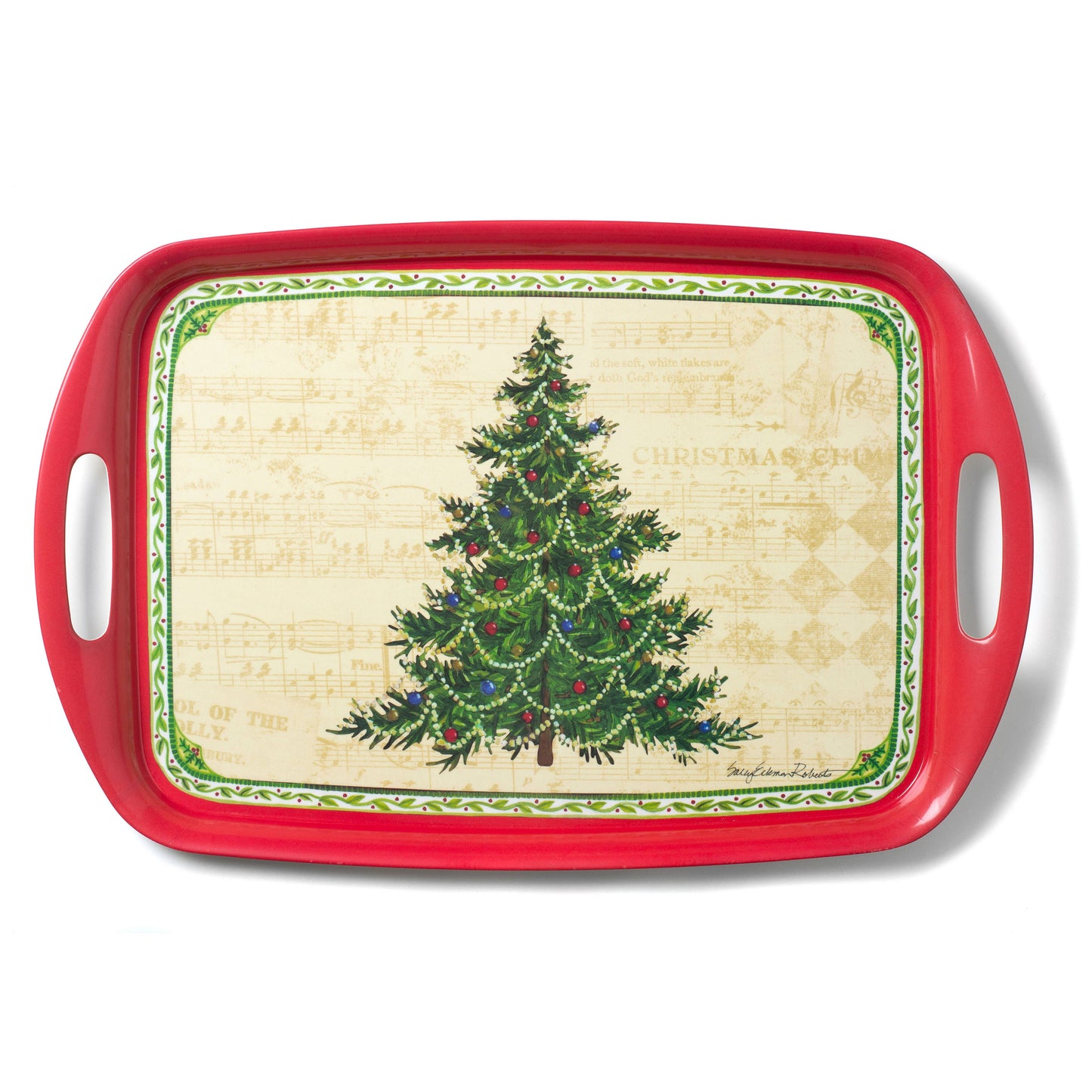 Merry Christmas Tree Bamboo Serving Tray/ Hostess Gift