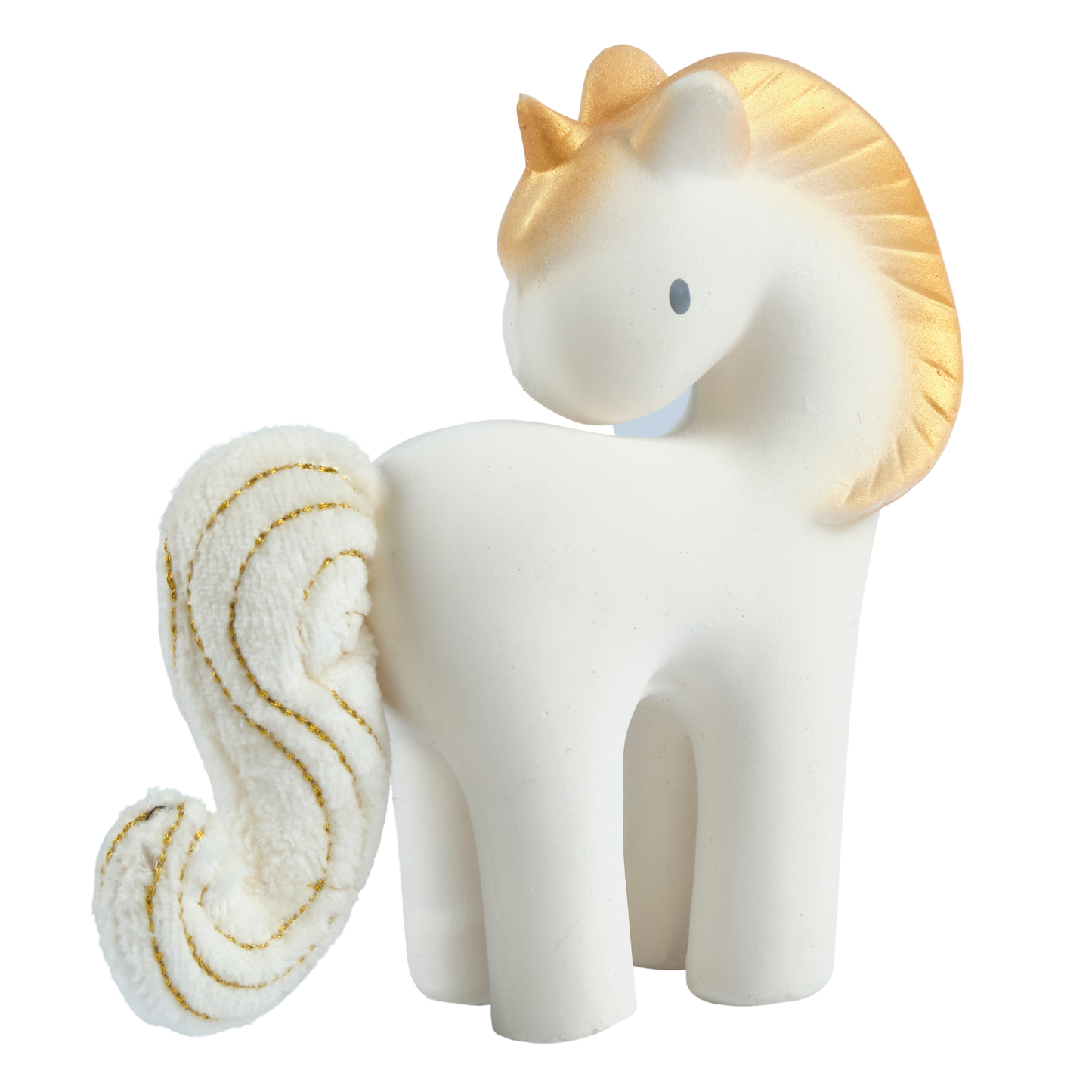 Shining Stars Unicorn Natural  Rubber Rattle with Crinkle Tail