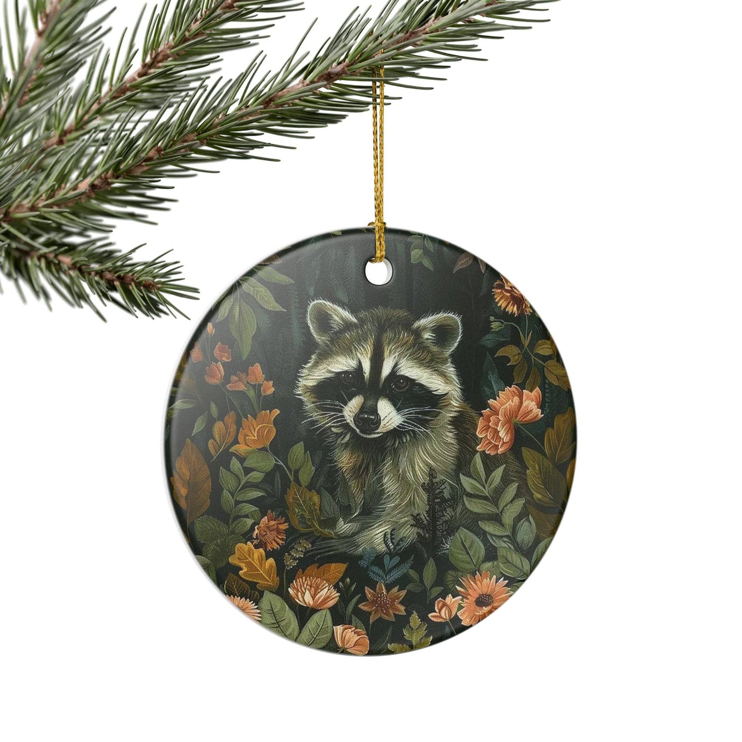 Raccoon, William Morris Christmas Ornament