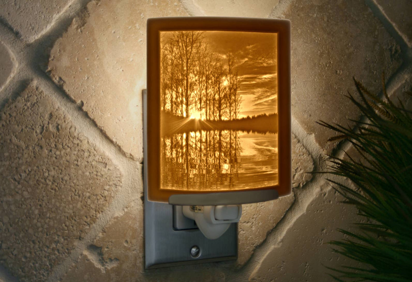 Lakeshore Sunset Porcelain Lithophane Night Light